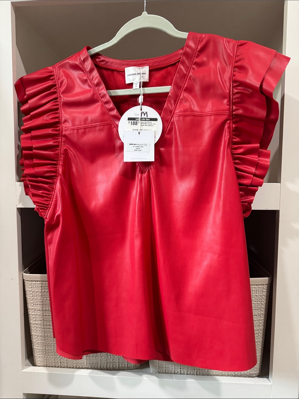 Lavender Brown Faux Leather Top